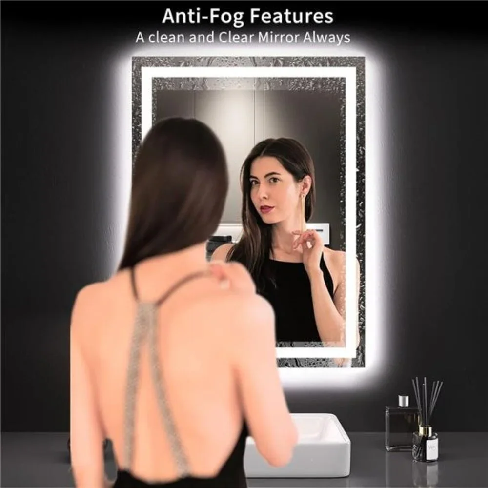 24X32 LED Bathroom Mirror with Lights, Anti-Fog, Dimmable, Backlit + Front Lit